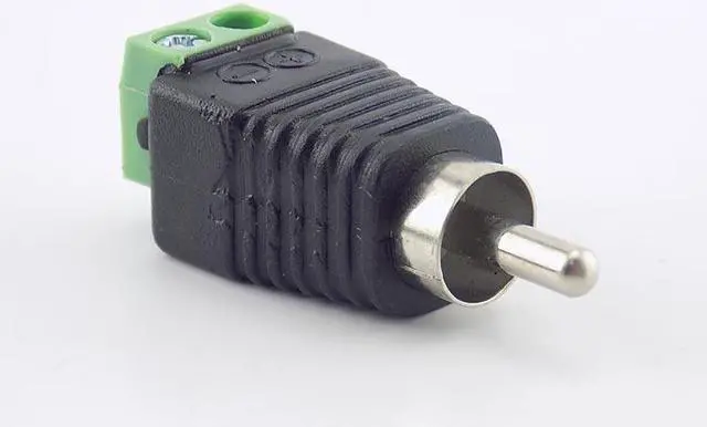 Alt view image 6 of 6 - 5pcs/lot CCTV Phono RCA Male Plug TO AV Terminal Connector Video AV Speaker Wire cable to Audio Male RCA Connector Adapter