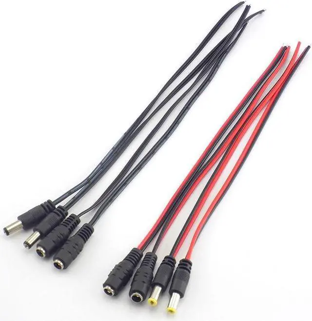 Alt view image 5 of 6 - DC Power Male Female Cable 12V Plug DC Wire Adapter Plug Connector for CCTV Camera LED Strip Light 5.5*2.1mm