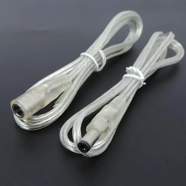 Alt view image 5 of 6 - Transparent Female Male DC Power Adapter Pigtail Cable 5.5x2.1mm 12V Jack Connector Extension Cord For LED Strip Lights L1(0.5M Male)(5pcs)
