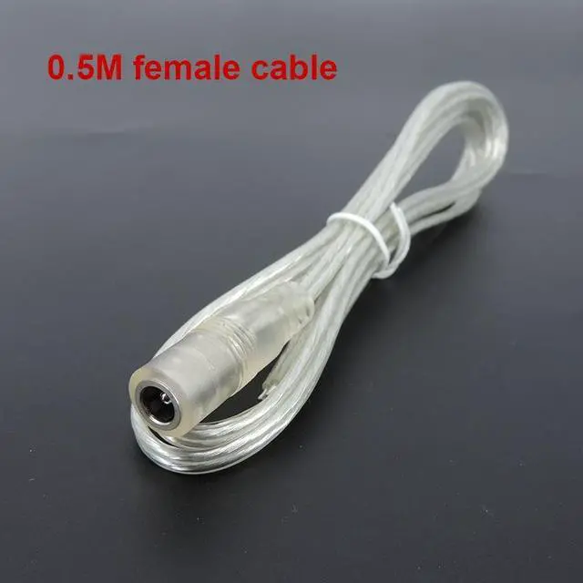 Alt view image 6 of 6 - Transparent Female Male DC Power Adapter Pigtail Cable 5.5x2.1mm 12V Jack Connector Extension Cord For LED Strip Lights L1(0.5M Female)
(1pc)