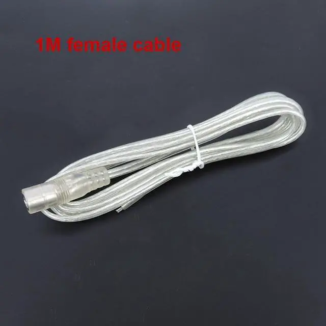 Alt view image 6 of 6 - Transparent Female Male DC Power Adapter Pigtail Cable 5.5x2.1mm 12V Jack Connector Extension Cord For LED Strip Lights L1(1M Female)
(5pcs)