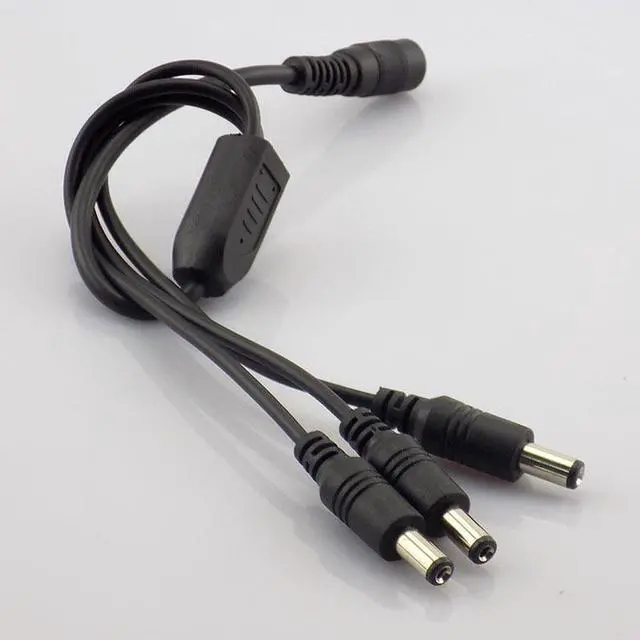 Main image of 50pcs 2.1*5.5mm 1 Female to 3way Male Splitter Extension cord Cable for CCTV Camera Accessories DC Power Supply 12V Pigtail L19