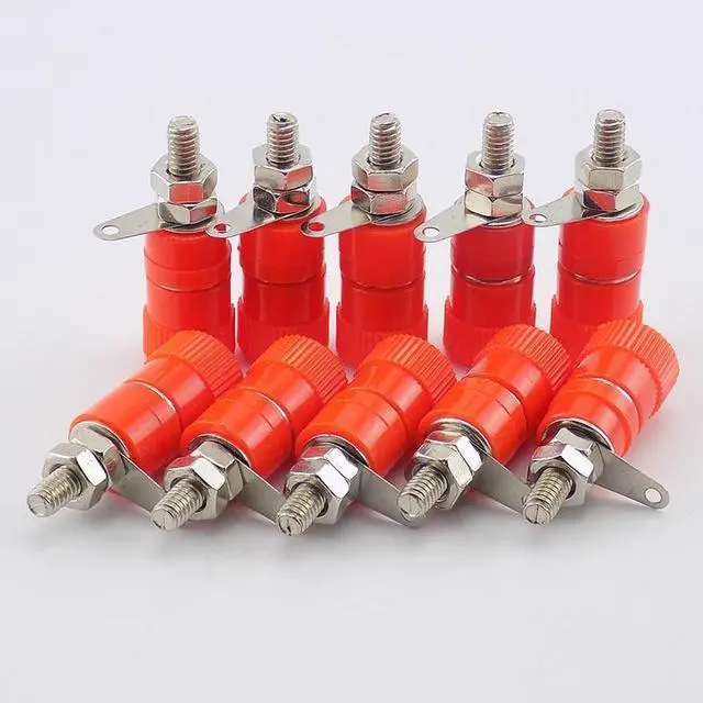 Alt view image 2 of 6 - 4mm DIY Banana Female Plugs Amplifier Speaker Posting Connector Splice Terminals For Audio Jack Red and Black Color(10pcs Black)