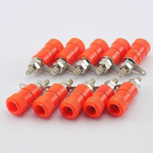 Alt view image 3 of 6 - 4mm DIY Banana Female Plugs Amplifier Speaker Posting Connector Splice Terminals For Audio Jack Red and Black Color(10pcs Black)
