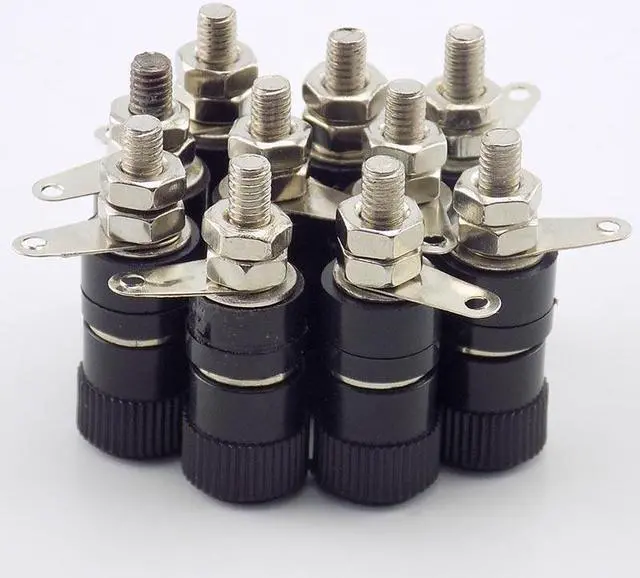 Alt view image 4 of 6 - 4mm DIY Banana Female Plugs Amplifier Speaker Posting Connector Splice Terminals For Audio Jack Red and Black Color(10pcs Black)