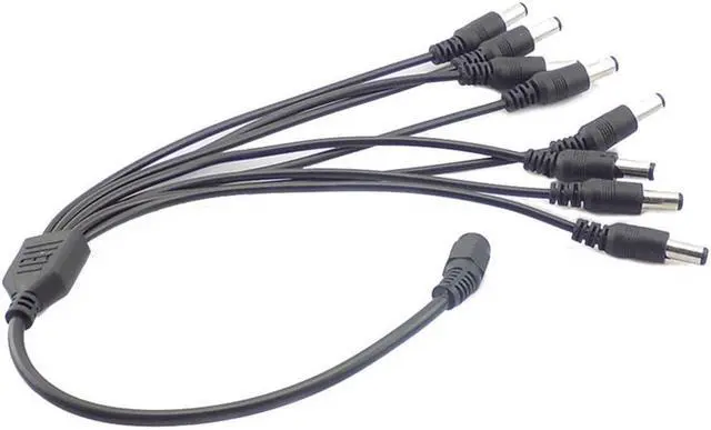 Alt view image 2 of 6 - 2.1*5.5mm 1 Female to 2 3 4 5 8 Male DC Power Splitter Plug Cable for CCTV security Camera Accessories power Supply adapter 12V(1 to 5 way)