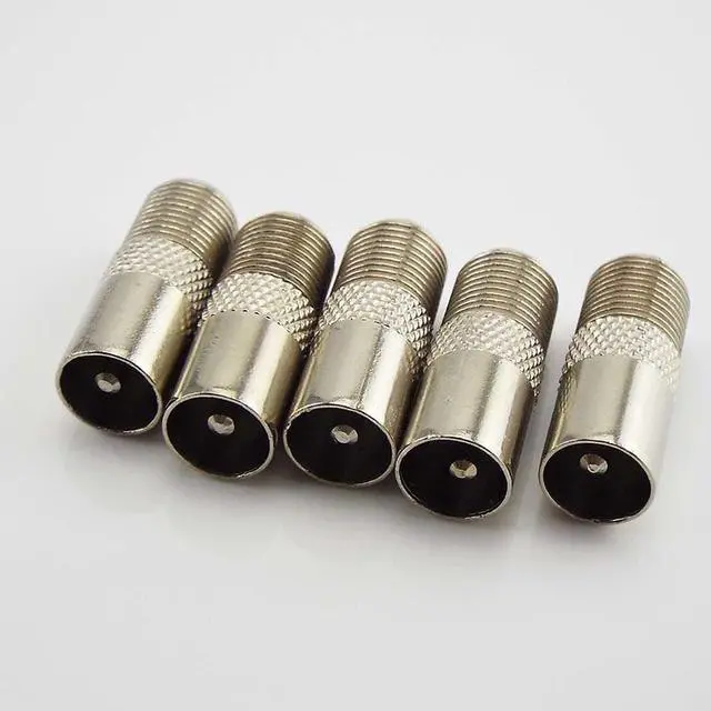 Alt view image 5 of 6 - 5/10pcs/Lot Aerial Male Adapter F Female To TV Male Converter Satellite Coax Connector Data Sync TV Coaxial Plug L1(5pcs)