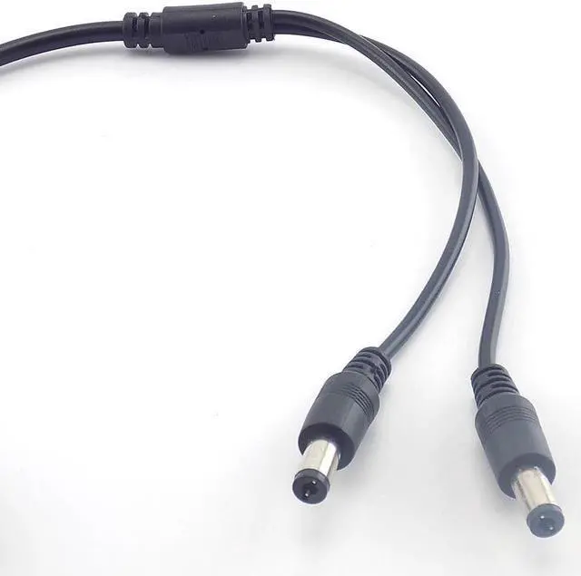 Alt view image 3 of 6 - 12v DC 1 Female To 2 Male Connectors Splitter Plug Cable 5.5mmX2.1mm Dc Power Plug Cable for Cctv Camera Surveillance L19