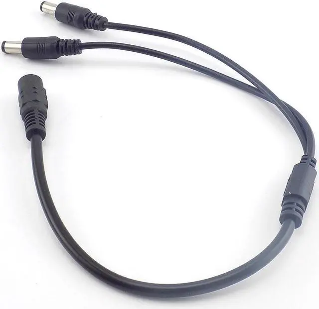 Alt view image 2 of 6 - 12v DC 1 Female To 2 Male Connectors Splitter Plug Cable 5.5mmX2.1mm Dc Power Plug Cable for Cctv Camera Surveillance L19