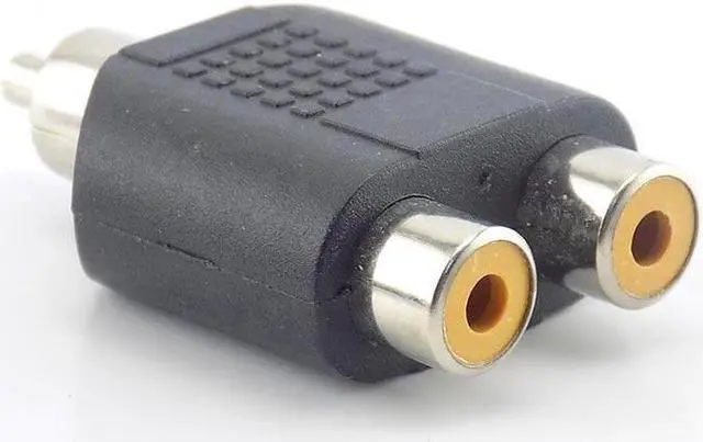 Alt view image 3 of 6 - 5x RCA Male to 2 RCA Female Adapter AV Audio cable Plug IN-LINE Converter Connector for CCTV Camera Security L19