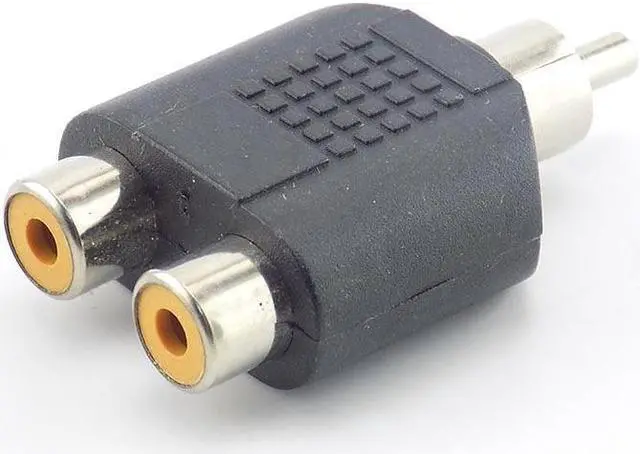 Alt view image 6 of 6 - 5x RCA Male to 2 RCA Female Adapter AV Audio cable Plug IN-LINE Converter Connector for CCTV Camera Security L19