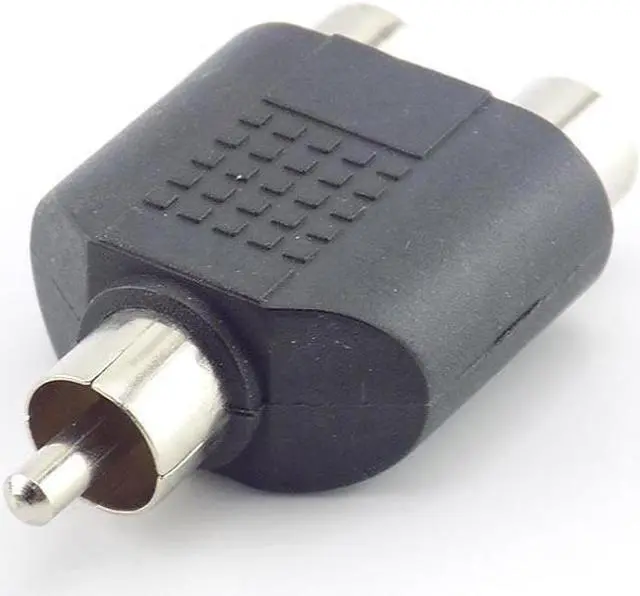 Alt view image 5 of 6 - 5x RCA Male to 2 RCA Female Adapter AV Audio cable Plug IN-LINE Converter Connector for CCTV Camera Security L19