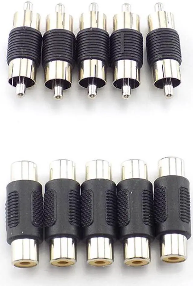 Alt view image 2 of 6 - Dual RCA Male to Male Coupler Female to Female Audio Connector Adapter AV Cable Plug For CCTV Camera Connector Video(10pcs Type B)