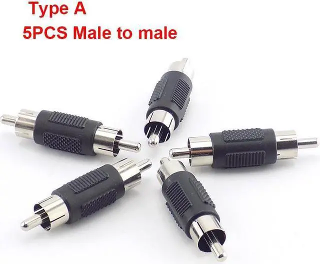 Alt view image 3 of 6 - Dual RCA Male to Male Coupler Female to Female Audio Connector Adapter AV Cable Plug For CCTV Camera Connector Video(10pcs Type B)