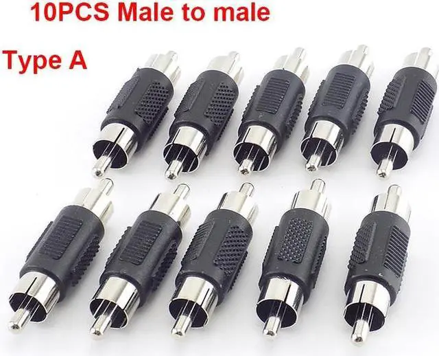 Alt view image 6 of 6 - Dual RCA Male to Male Coupler Female to Female Audio Connector Adapter AV Cable Plug For CCTV Camera Connector Video(10pcs Type B)