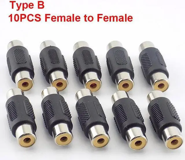 Alt view image 4 of 6 - Dual RCA Male to Male Coupler Female to Female Audio Connector Adapter AV Cable Plug For CCTV Camera Connector Video(10pcs Type B)