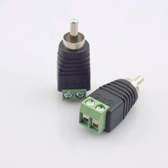 Alt view image 4 of 5 - 100pcs Coax Cat5 RCA Male Connector Coax AV Plug Adapter BNC UTP Video Balun camera Connector RCA Adapter Plug L19