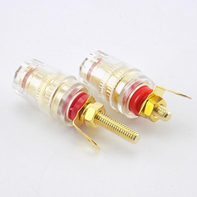 10-Pack Gold Plated Binding Post Speaker Connectors - Audio Amplifier Terminal Parts For DIY Speakers & Amps