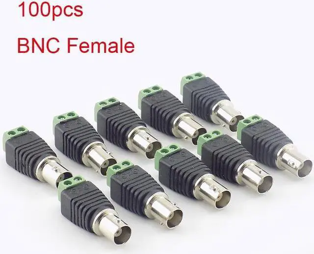 Main image of 100PCS 12V BNC Female Jack Adapter Plug Video Balun Converter 5.2*2.1mm BNC Connector for Led Strip Light DVR CCTV Camera Power