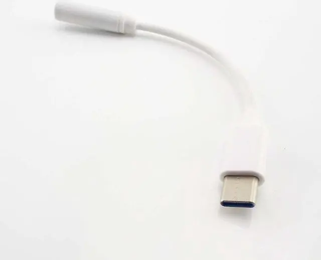 Alt view image 2 of 6 - Type C to 3.5mm Jack Aux Audio Extension Cord Usb C To 3.5MM Headphone Earphone Connector Adapter Cable L1 White