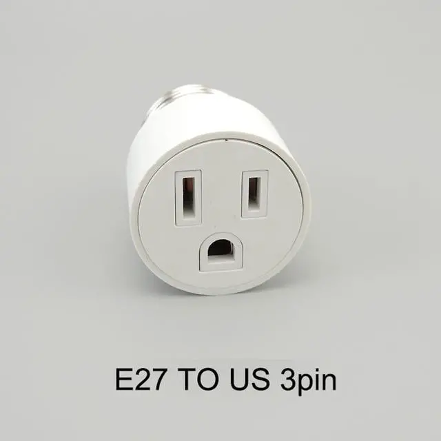 Alt view image 6 of 6 - 100-240V  E27 Bulb To US/EU Plug Light Fixture Bulb Base Lamp Socket Adapter Convert E27 Base To Regular L1(E27 to US 3pin)
