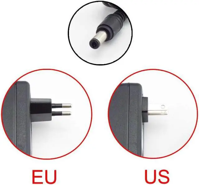 Alt view image 3 of 6 - AC 100V-240V DC Power supply Adapter plug Converter 8V 1A 1000ma For LED Strip Light CCTV Charger Switch 5.5mmx2.5mm US/EU plug (Plug type: US plug)