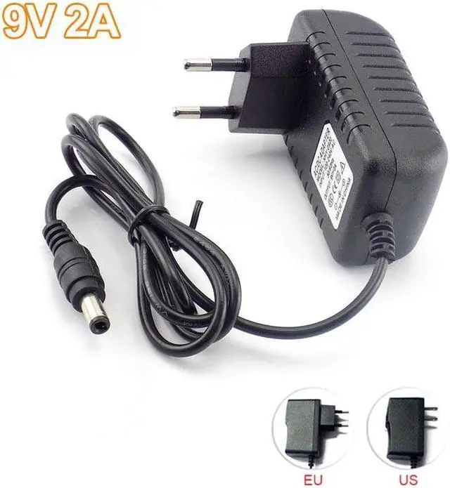 Main image of AC to DC Power Adapter 9V 2A Supply 5.5mm x 2.5mm US EU Plug Converter 2000mA Charger LED Strip Light CCTV Camera 100V-240V L19 (EU plug)