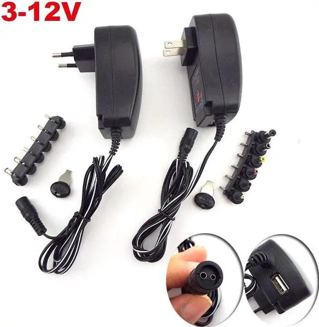 Alt view image 2 of 6 - AC 100-240V to DC 3V 4.5V 5V 6V 7.5V 9V 12V 2A 2.5A Power Supply Adapter Universal Charger for LED Light Strip CCTV (UK Plug)