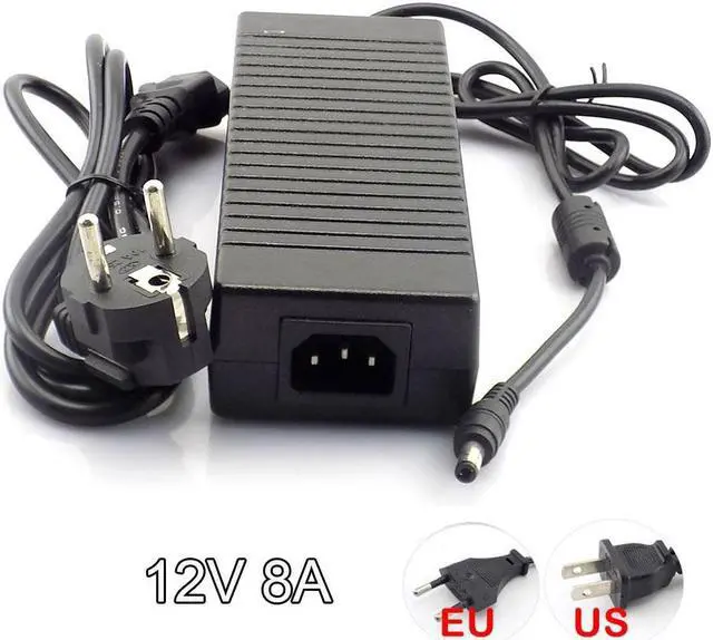 Main image of AC DC 240V 12V 8A US EU Plug LED Power Adapter Supply Charger driver adaptor for LED Strip Lamp light 5.5mm x 2.1mm Plug type: US plug