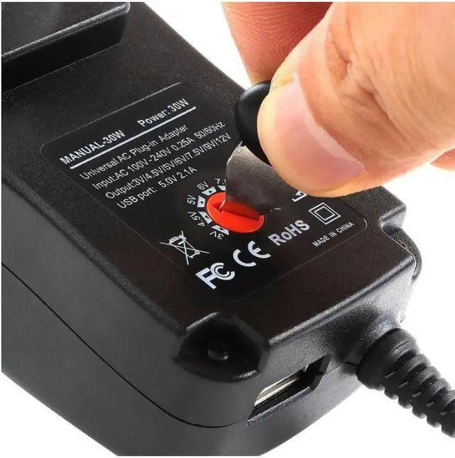 Alt view image 6 of 6 - 3V 4.5V 5/6/7.5V 9V 12V 2A 2.5A  AC/DC Adapter Adjustable Power Supply Universal usb power Charger for pc notebook cctv camera L Plug type: US Plug