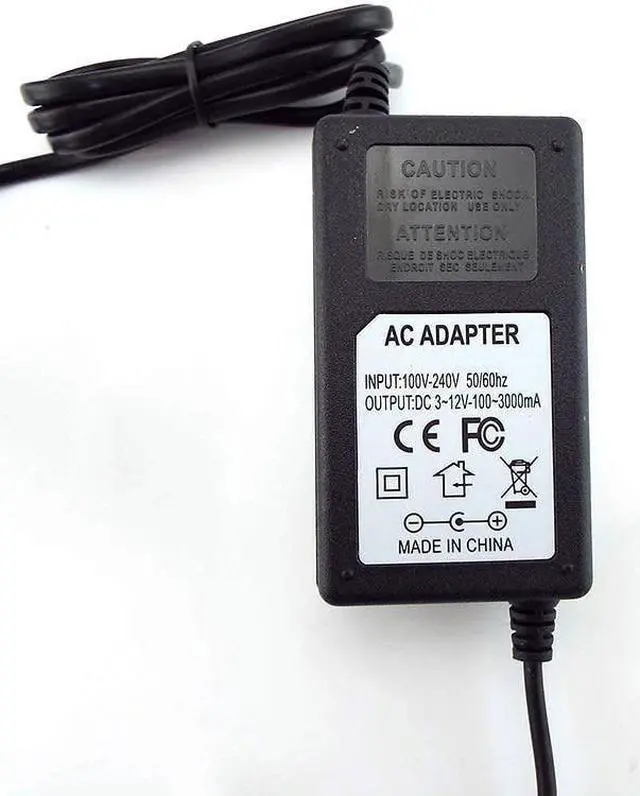 Alt view image 5 of 6 - Universal Adjustable CCTV Power Supply Adapter AC 100-240V to DC 3-12V 3A 36W Charger 5.5x2.1mm Jack Plug DC Female Connector L (US plug)