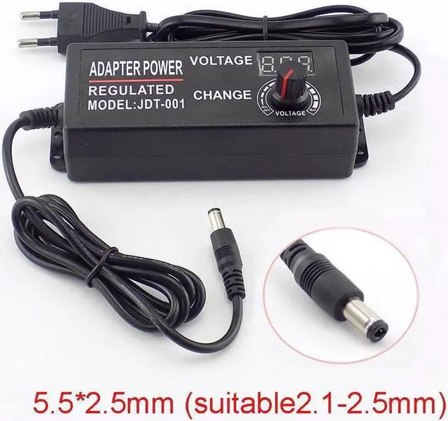 Alt view image 2 of 6 - AC 100-220V to DC 3-12V 5A Adjustable Power Adapter CCTV Camera Power Supply for Led Strip Light Display Screen Charger L1 (US plug)