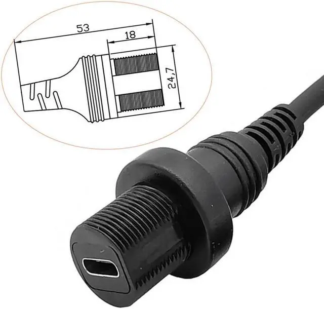 Alt view image 2 of 4 - 10Gbps Type C Car Mount Flush Panel Cable, Type C 3.1 Male to USB C Female Waterproof Gold Plated Cord for Yacht, Motorcycle (0.3m
)