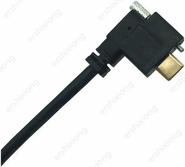 Alt view image 3 of 6 - Gold USB 3.1 Cable Type-C Male to Female 90 Degree Right Angle Extension Data Extender Cord with Panel Mount Screw Hole 10Gb/s (2m)
(Right)