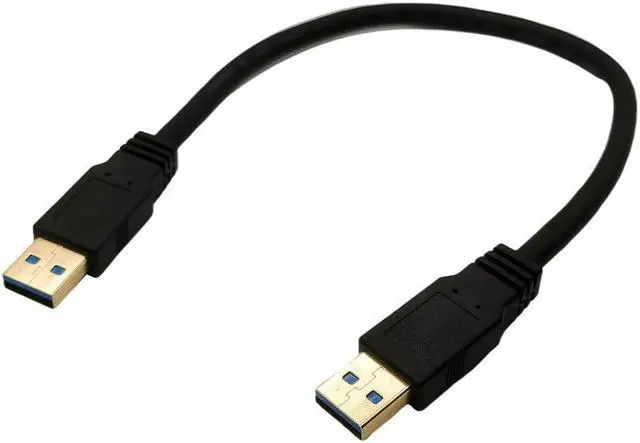 Alt view image 3 of 3 - Gold USB 3.0 Male to Male A type extension M/M 0.6m 2FT USB cable AM TO AM for radiator car speaker hard disk Cable length: 0.3m