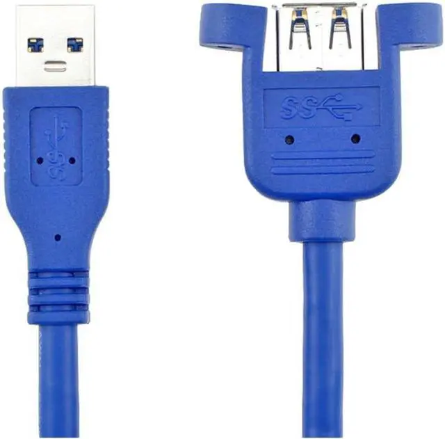 Alt view image 5 of 6 - USB Cable 3.0 Extension Male to Female extender cable cord Dual Shielded  Screw Panel Mount 3M