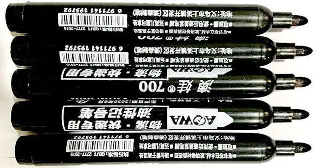 Alt view image 4 of 6 - 5/10 pcs Permanent Paint Marker Pen Oily Waterproof Black Pen for Tyre Markers Quick Drying Signature Pen Stationery Supplies(blue-10pcs)
