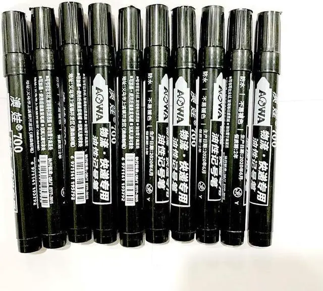 Alt view image 6 of 6 - 5/10 pcs Permanent Paint Marker Pen Oily Waterproof Black Pen for Tyre Markers Quick Drying Signature Pen Stationery Supplies(blue-10pcs)