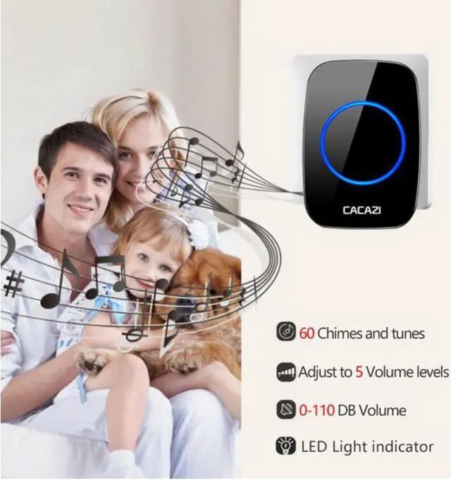 Alt view image 2 of 6 - Home Welcome Doorbell Intelligent Wireless Doorbell Waterproof 300M Remote EU US Plug smart Door Bell Chime L1(Bundle A) Power specification: EU plug
