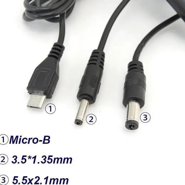 Alt view image 4 of 6 - USB A male 5V to 4.2V DC 5.5x2.1mm 3.5x1.35mm mirco USB Charge Line 1A Converter Power Charging Cable L1(USB to Micro-B)