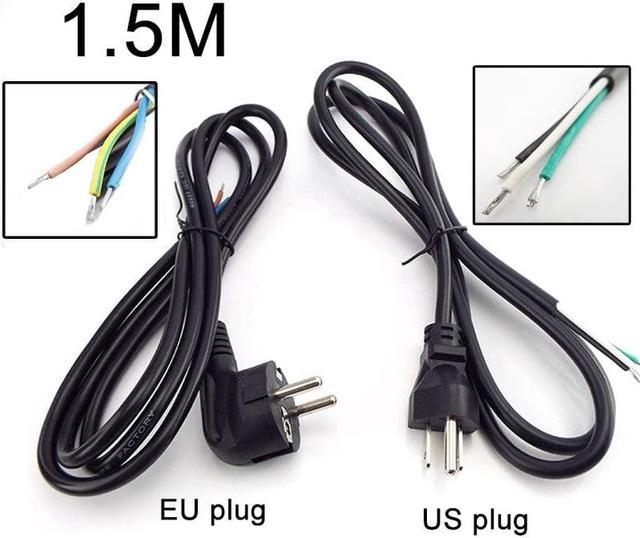 1.5m Power Cable Open End Rewired Laptop Power Supply Extension Cord For  Electric Fan Vacuum Dishwashers Plug type: EU 