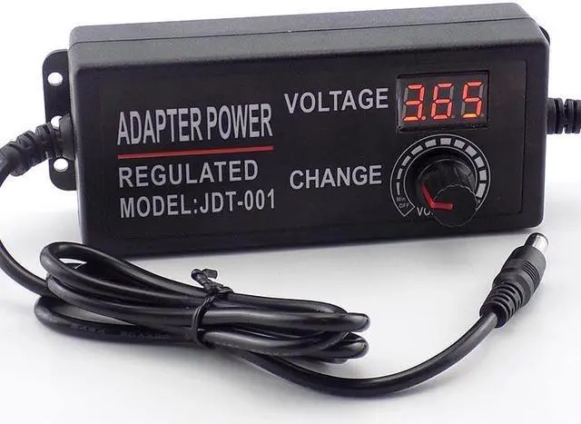Alt view image 2 of 6 - Adjustable Power Adapter AC to DC 3V-24V 2A 2000ma with Display Screen Voltage Regulated DC 8 Plug Connect Universal Adapter Plug type: us