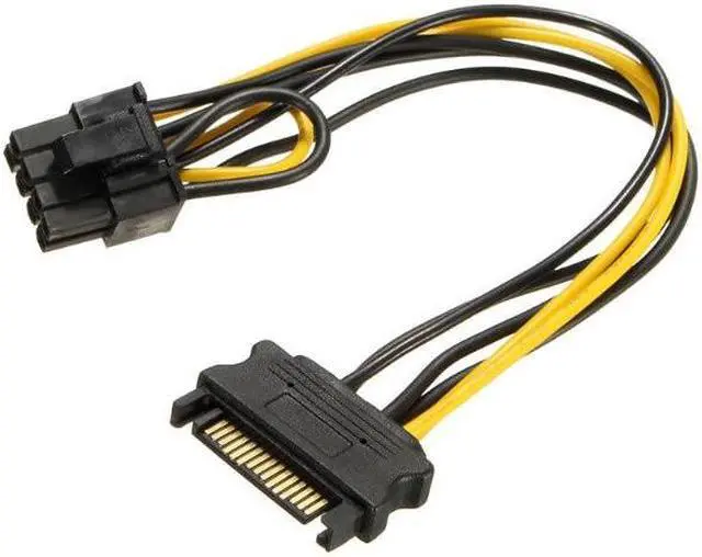 Alt view image 3 of 5 - 15 Pin SATA Male To 8pin(6+2) PCI-E Male Video Card Power Supply Adapter Data Cables SATA To PCI Express Power Adapter Cable