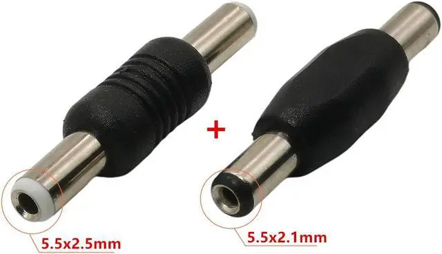 Alt view image 2 of 3 - DC 5.5mm x 2.1mm Male to Male Adapter, Jack 5.5*2.5mm Male to Male,5.5*2.1mm Connector 2-pack(5.5x2.1 2-PACK)
