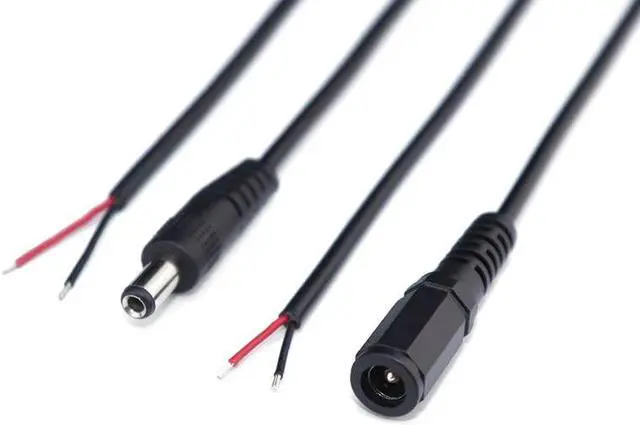 Alt view image 3 of 4 - DC 5.5mm x 2.1mm Data Extension Transfer Adapter Cable Male/Female for CCTV Camera DIY Black(DC 5.5mm Male)
(1M)