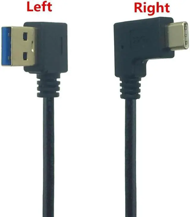 Alt view image 2 of 6 - USB 3.0 Type A To USB3.1 Type C Left/Right Angle 90 Degree Male To Male Adapter Cable Extension Cord For Smartphone Tablet PC 1m(DO-RI)