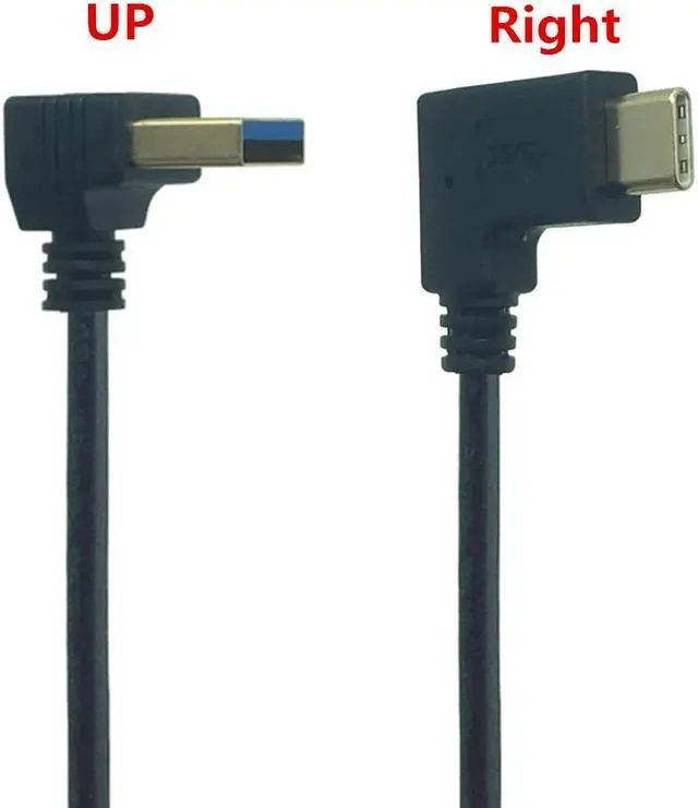 Alt view image 3 of 6 - USB 3.0 Type A To USB3.1 Type C Left/Right Angle 90 Degree Male To Male Adapter Cable Extension Cord For Smartphone Tablet PC 1m(DO-RI)