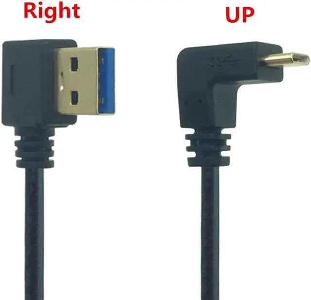 Alt view image 6 of 6 - USB 3.0 Type A To USB3.1 Type C Left/Right Angle 90 Degree Male To Male Adapter Cable Extension Cord For Smartphone Tablet PC 1m(DO-RI)