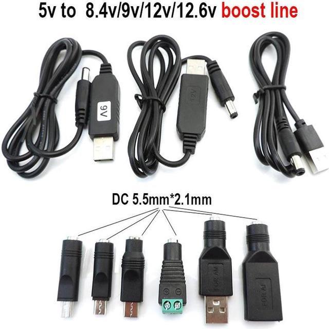 USB 5V to DC 5v 9v 12v 12.6V 8.4v usb mini 5pin type c MALE power boost  line Step UP Module connector Converter Adapter Cabl p1(5V to 9V) 