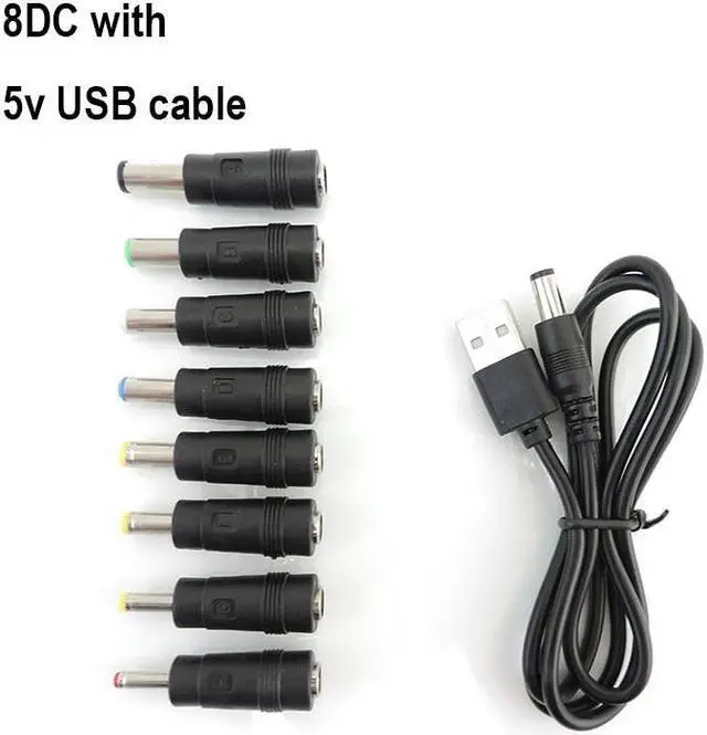 Alt view image 6 of 6 - 5V 9v 12v 8.4V 12.6V DC Charging Power Cord USB To 5521 Multifunctional DC Interchangeable Plug Male 8-in-1 Charging Cable p1(DC with 5v)